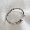 New Women Real 925 Sterling Silver Ring Open Cuff with Double Balls Shape Vintage Style Jewelry Accessorie Gift