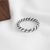 New Women Real 925 Sterling Silver Ring Retro Twist Ring Vintage Style Jewelry