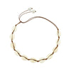 Women Shell Necklace Bracelet Set Natural Conch Braided Choker Bangles Adjustable Rope Chain Girl Summer Beach Jewelry Gift