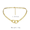 Women Unisex Gold Personality Handcuffs Clavicle Necklace Stainless Steel Necklace Cuban Punk Necklace