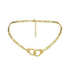 Women Unisex Gold Personality Handcuffs Clavicle Necklace Stainless Steel Necklace Cuban Punk Necklace