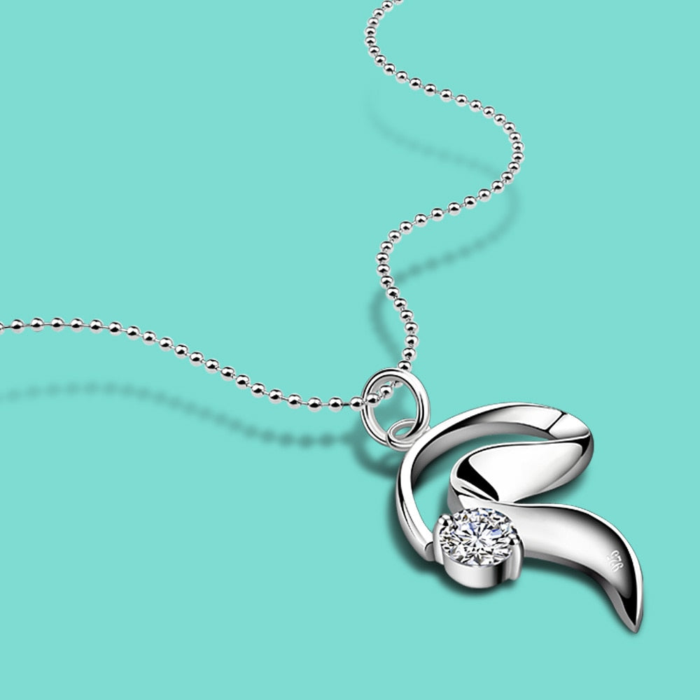 Women's 925 Sterling Silver Necklace Irregular AAAAA Cubic Zirconia Inlaid Pendant Bead Chain Chokers Necklace Fine Jewelry