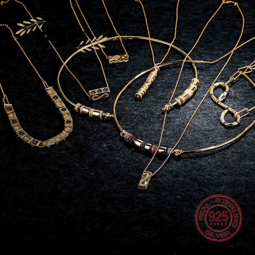 Women's Zircon 925 Silver Necklace Boss Chain   Tribe Monaco Exquisite Jewelry Gift