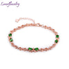 New Womens 18Kt Rose Gold Diamond Tsavorite Pear Cut 4x5mm Bracelet NA0034