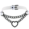 Y2K Girls Women Sexy Gothic Harajuku Chocker Necklaces Punk Heart Round Rivets White Goth Choker Necklace Holloween Jewelry
