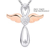 New arrival 925 sterling silver angel cross chain pendant necklace with rose gold color wing diy fine jewelry factory supply