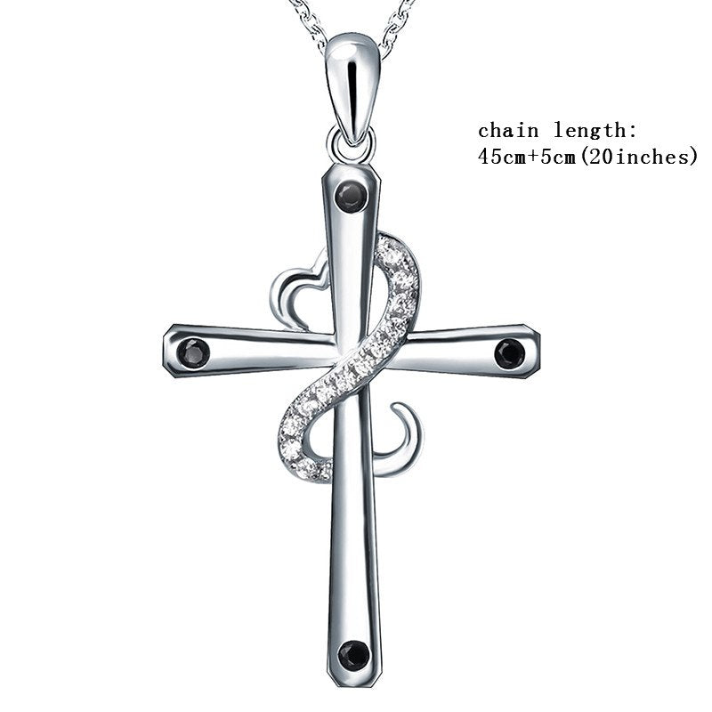 New arrival 925 sterling silver cross chain necklace&pendant with Cubic Zirconia European diy fine jewelry making for women gift