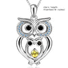 New arrival 925 sterling silver cute animal owl pendant chain necklace with Zirconia European diy fine jewelry making for women