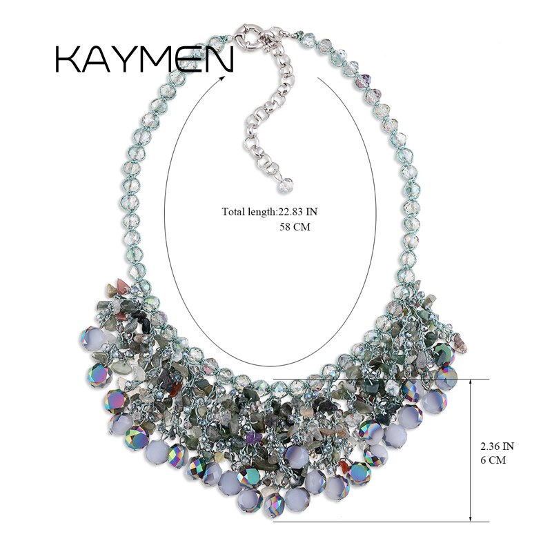 bib strands crystals necklace for women & handmade sweet style girl gift 2 colors pendant necklace NK-01562