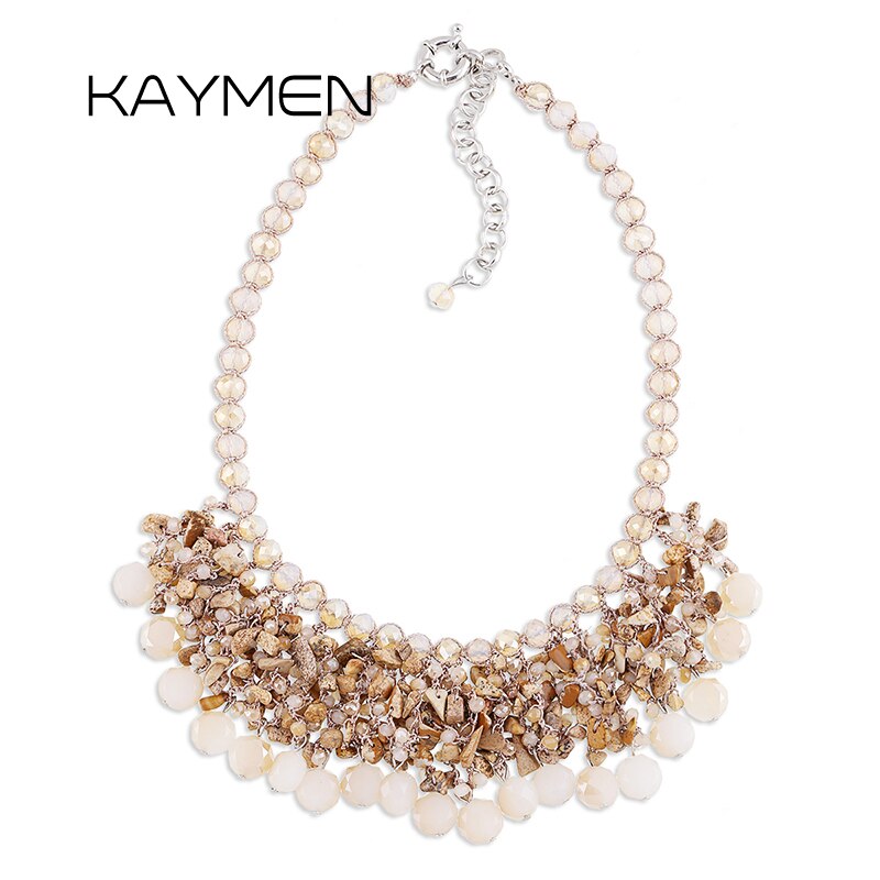 bib strands crystals necklace for women & handmade sweet style girl gift 2 colors pendant necklace NK-01562
