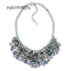 bib strands crystals necklace for women & handmade sweet style girl gift 2 colors pendant necklace NK-01562