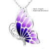 New arrival sterling silver 925 lovely butterfly chain pendant&necklace with purple enamel diy fine Fine Jewelry making for gift