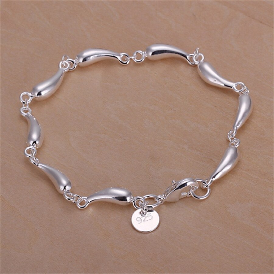 arrive 925 Sterling Silver bracelet Drop chain For women lady charm jewelry wedding noble gifts