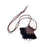 New bohemian female long tassel pendant necklace Vintage winter sweater cowhide chain necklaces women girl Statement jewelry