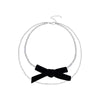 bowknot Necklace women's simple temperament double layer design collar black flannel bowknot clavicle chain for women