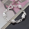 charms geometry Circle Chain 925 sterling Silver Bracelets for Women fine Wedding Party Jewelry Christmas gifts