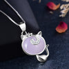 New design 925 sterling silver necklace buckle kitten crystal pendant necklace 3 color choice