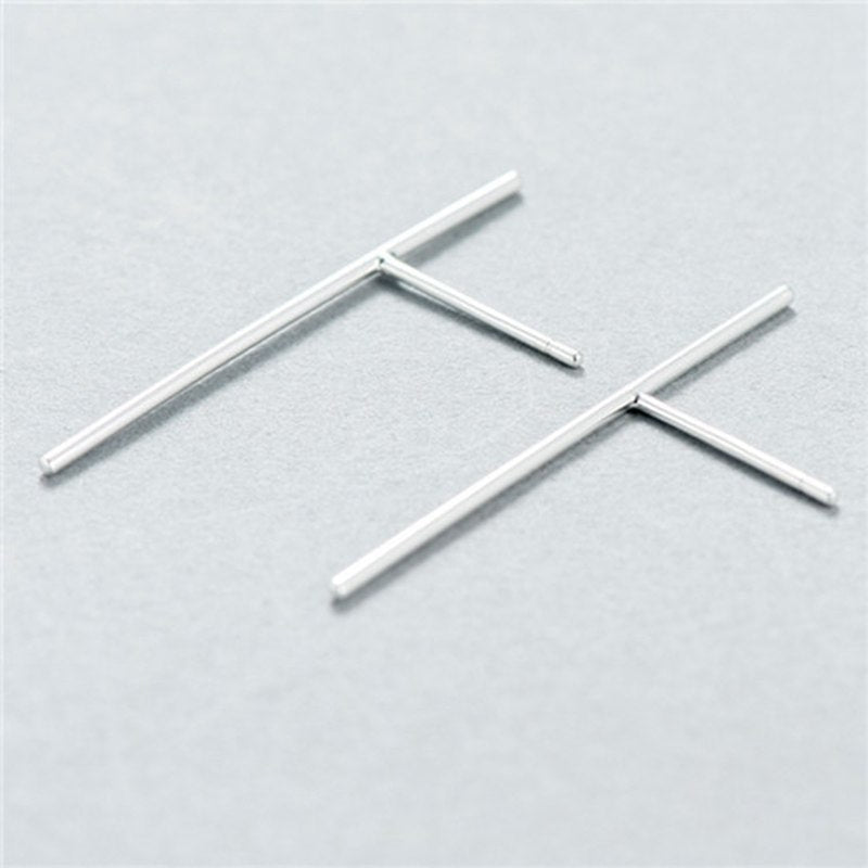 New design 925 sterling silver word line minimalist stud earrings&earrings female simple silver earrings for women