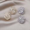 design jewelry 14K gold plated  zircon hollow camellia small version earring elegant women's party accessories