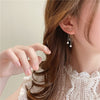 design jewelry copper inlaid zircon leaf long five-pointed star tassel earrings elegant women's wild earrings