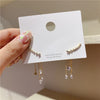 design jewelry copper inlaid zircon leaf long five-pointed star tassel earrings elegant women's wild earrings