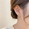 design jewelry copper inlaid zircon star earrings elegant and sweet student women's pearl everyday wild earrings