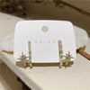 design jewelry copper inlaid zircon star earrings elegant and sweet student women's pearl everyday wild earrings