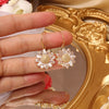 design jewelry exquisite copper inlaid zircon flowers, sunflower earrings, elegant female shiny earrings