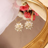 design jewelry exquisite copper inlaid zircon flowers, sunflower earrings, elegant female shiny earrings