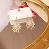 design jewelry exquisite copper inlaid zircon flowers, sunflower earrings, elegant female shiny earrings