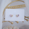 design jewelry exquisite copper inlaid zircon pink crystal love earrings sweet small student women's daily earrings