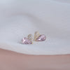 design jewelry exquisite copper inlaid zircon pink crystal love earrings sweet small student women's daily earrings