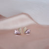 design jewelry exquisite copper inlaid zircon pink crystal love earrings sweet small student women's daily earrings