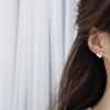 design jewelry exquisite copper inlaid zircon pink crystal love earrings sweet small student women's daily earrings