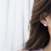 design jewelry exquisite copper inlaid zircon pink crystal love earrings sweet small student women's daily earrings