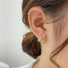 design jewelry exquisite copper inlaid zircon shiny letters star earrings  women's wedding accessories gifts