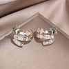 design jewelry exquisite copper inlaid zircon shiny letters star earrings  women's wedding accessories gifts
