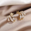 design jewelry exquisite copper inlaid zircon shiny letters star earrings  women's wedding accessories gifts