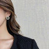 design jewelry exquisite copper inlaid zircon square black acrylic letter earring elegant women's simple accessories