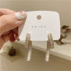 design jewelry  shiny AAA zircon front and back wearing cross earrings elegant women's wedding party earring