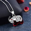 New design925 Sterling Silver Necklace Auspicious Elephant Crystal Pendant Women Short Clavicle Chain Accessories Silver Jewelry