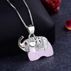 New design925 Sterling Silver Necklace Auspicious Elephant Crystal Pendant Women Short Clavicle Chain Accessories Silver Jewelry