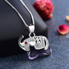 New design925 Sterling Silver Necklace Auspicious Elephant Crystal Pendant Women Short Clavicle Chain Accessories Silver Jewelry