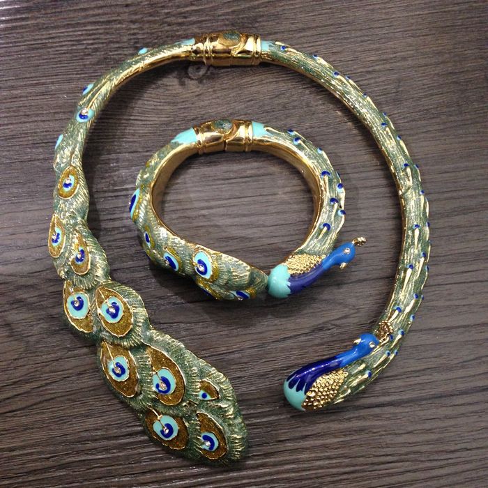 exaggerated peacock  retro necklace Women's  jewelry accessories