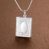 925 Stamped Silver fine Classic square Pendant Necklace for women  Christmas gifts wedding party Jewelry