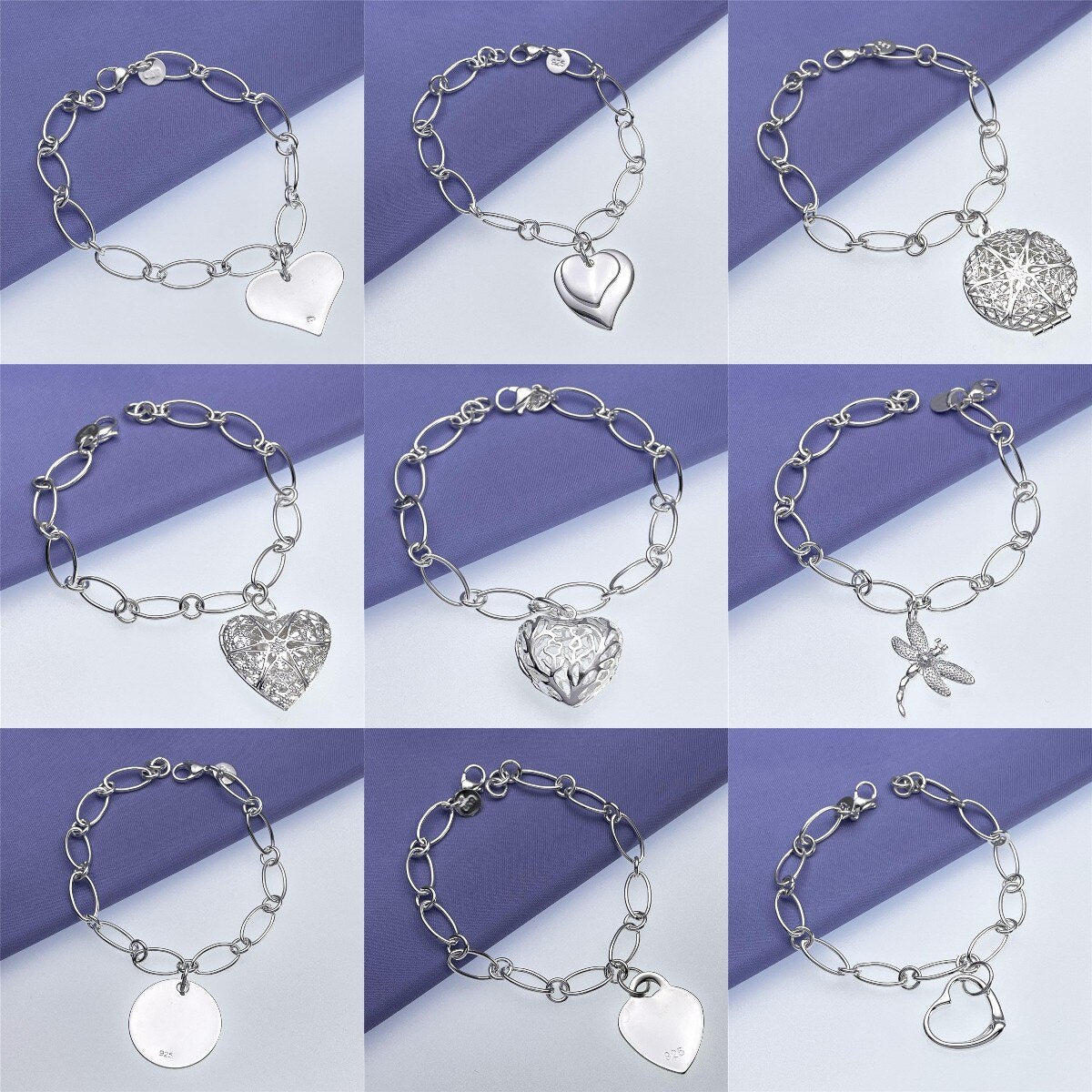 925 sterling Silver charms Heart Pendant Bracelets for Women Party Wedding accessories designer Jewelry Couple gifts