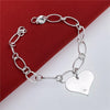 925 sterling Silver charms Heart Pendant Bracelets for Women Party Wedding accessories designer Jewelry Couple gifts