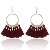 New fashion ethnic Bohemia tassel with fringe earrings for women gold circle pendants earrings pendants jewelry e0101
