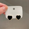 jewelry copper inlaid black white zircon love double-sided acrylic earrings  women's wedding party earrings