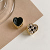jewelry copper inlaid black white zircon love double-sided acrylic earrings  women's wedding party earrings